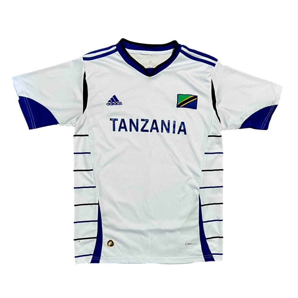 Tanzania Adidas White & Blue Climacool Football Soccer Jersey, Men's XL